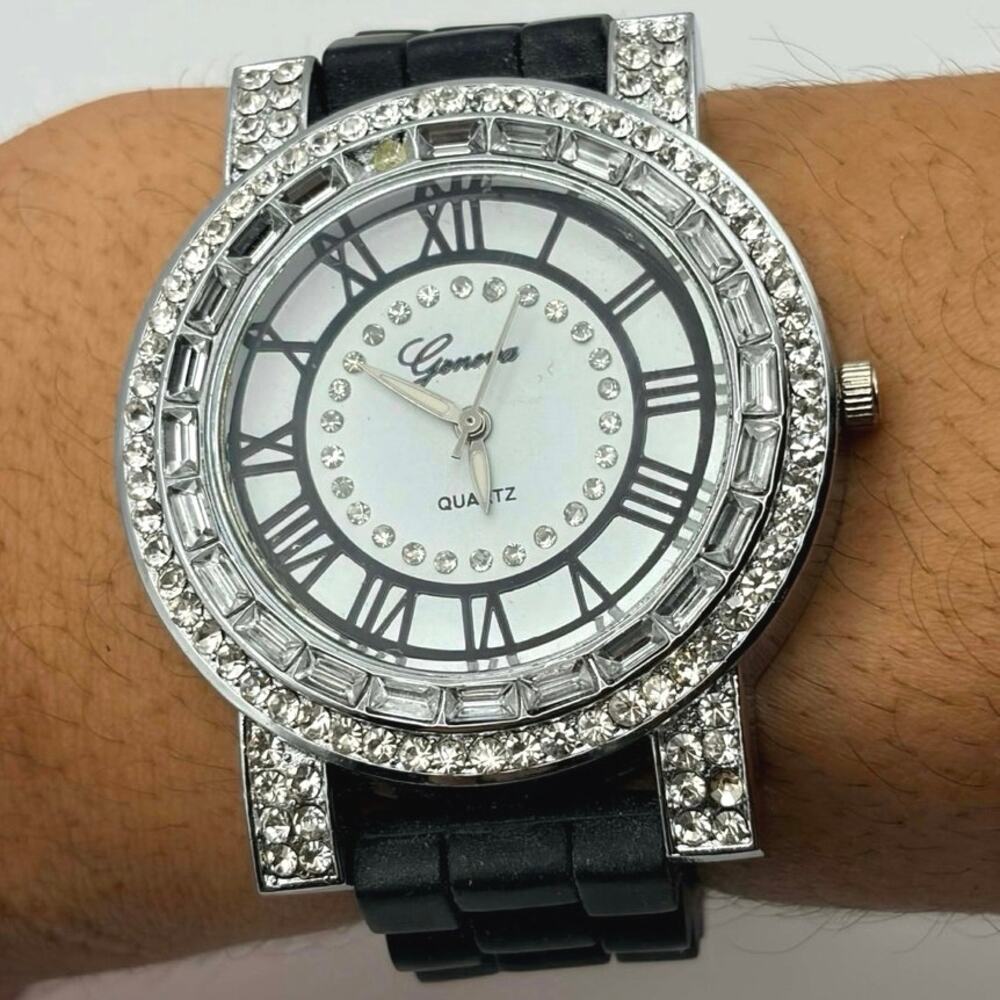 Black & Silver Geneva Men’s Watch